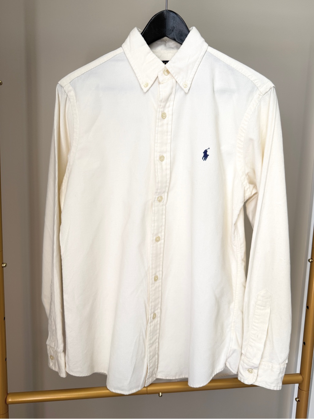 Polo Ralph Lauren Men's Off-White Corduroy Shirt Size Small Like New